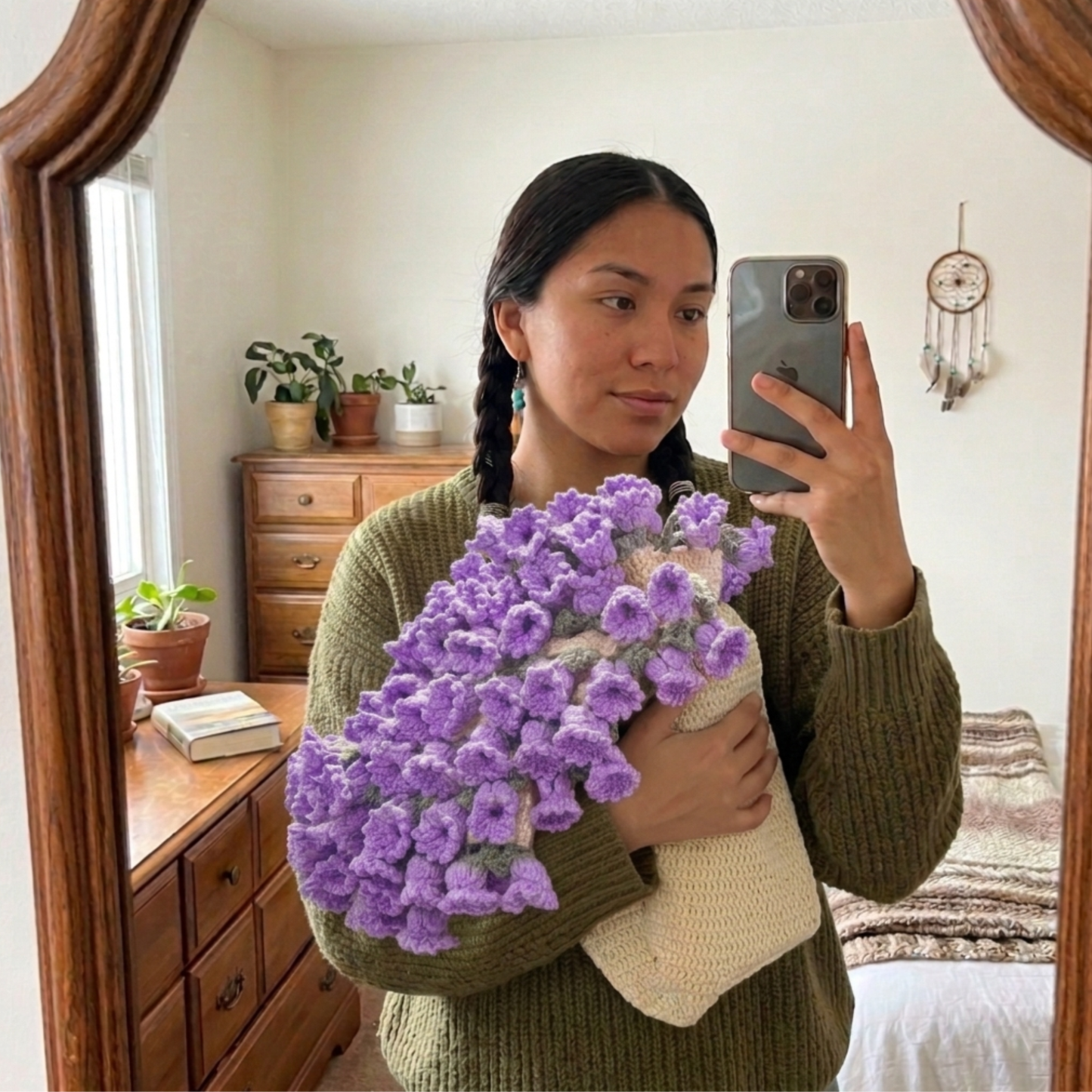 Crochet Flower Bouquet Blanket Mother's Day Gift for Her