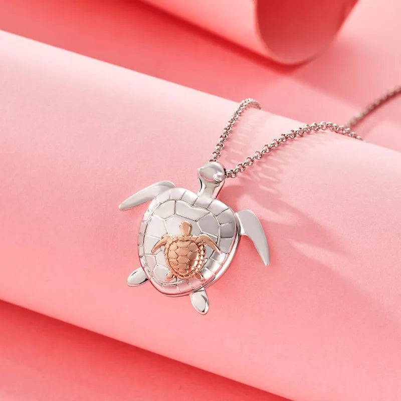 Custom Photo Engraved Name Necklace Sea Turtle Locket Necklace Mother's Day Gift for Mom