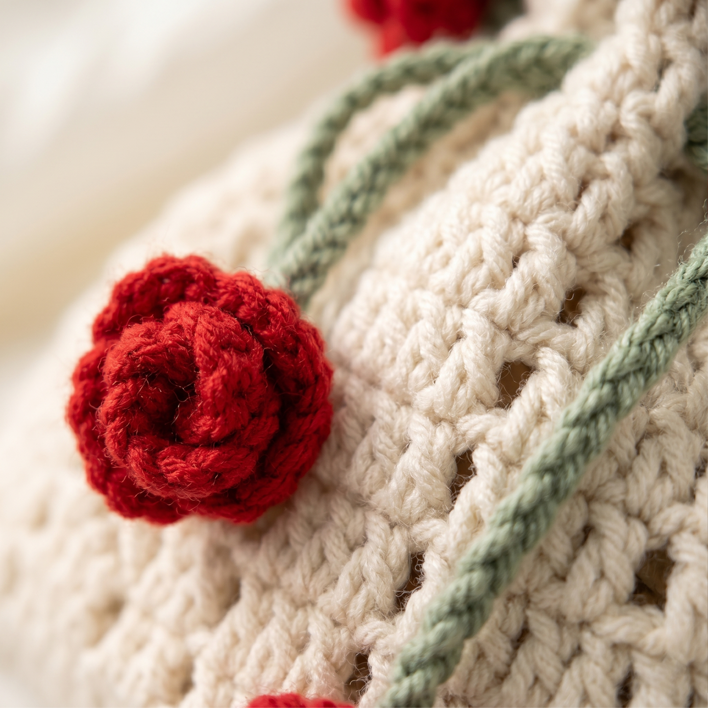 DIY Knitted Rose Bouquet Bag Woven Bucket Bag Ready-Made Hand-woven Flower Bouquet Gift For Mother or