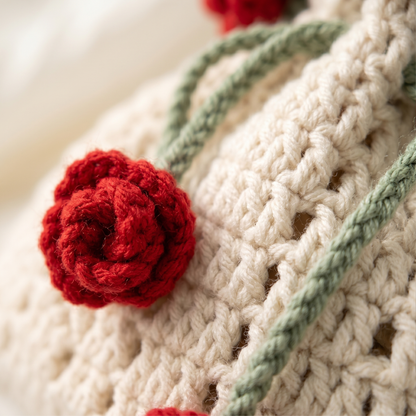 DIY Knitted Rose Bouquet Bag Woven Bucket Bag Ready-Made Hand-woven Flower Bouquet Gift For Mother or