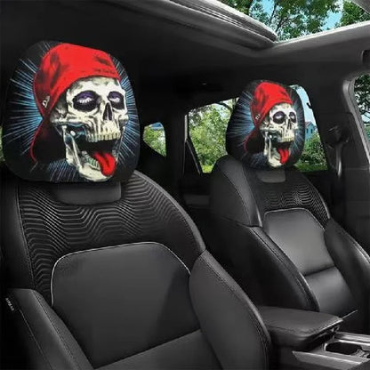 Halloween Scary Face Headrest Covers 2-Pack – Spooky Horror Car Accessories & Seat Decor