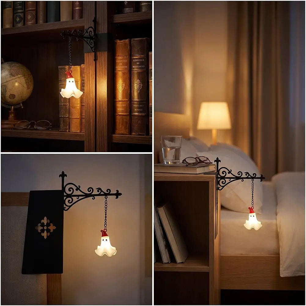 Bookshelf Lantern Library Lantern Mini Bookshelf Lamp LED Ghost Reading Book Shelf Lights for Bookworms, Antique Led Books Nook