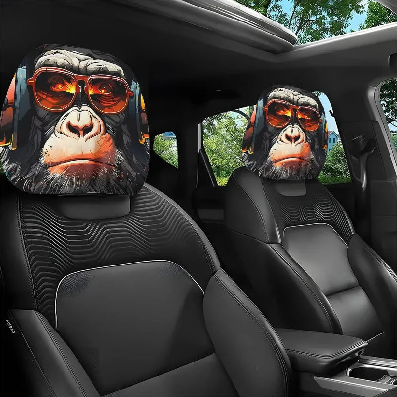 Halloween Scary Face Headrest Covers 2-Pack – Spooky Horror Car Accessories & Seat Decor