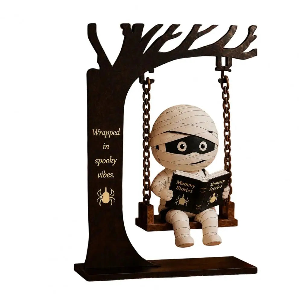 Acrylic Ghost on Swing Ornament Halloween Hanging Ghost Decoration Funny Halloween Swing Ornaments Set Witch Skeleton Mummy