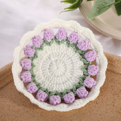 Mother's Day Gifts Handmade Crochet Tulip Coaster Set with Transformable Floral Design Eco-Friendly Home