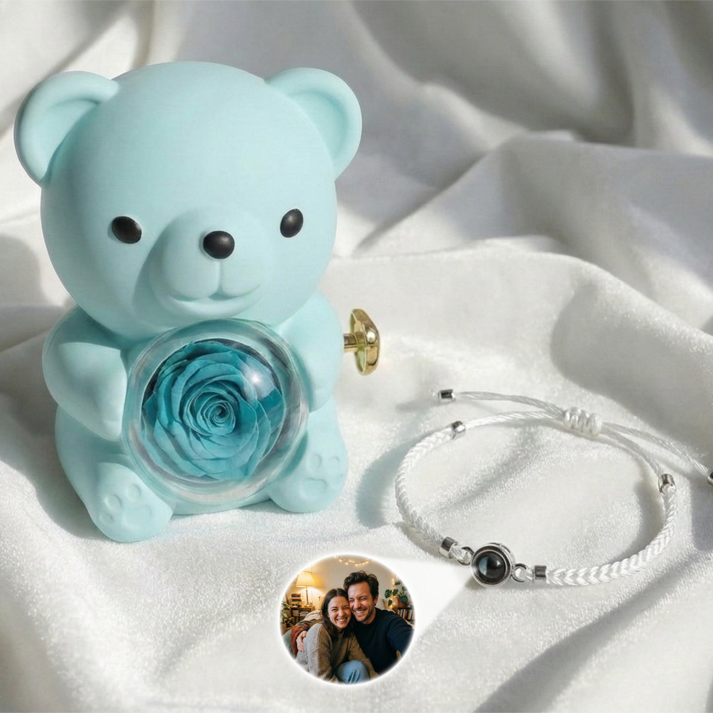 Luxury Rose Bear & Heart Bracelet Gift Set – The Viral "I Love You" Surprise