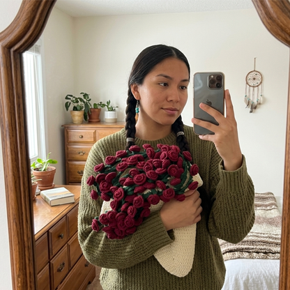 Crochet Flower Bouquet Blanket Mother's Day Gift for Her