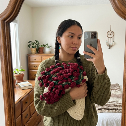 Crochet Flower Bouquet Blanket Mother's Day Gift for Her