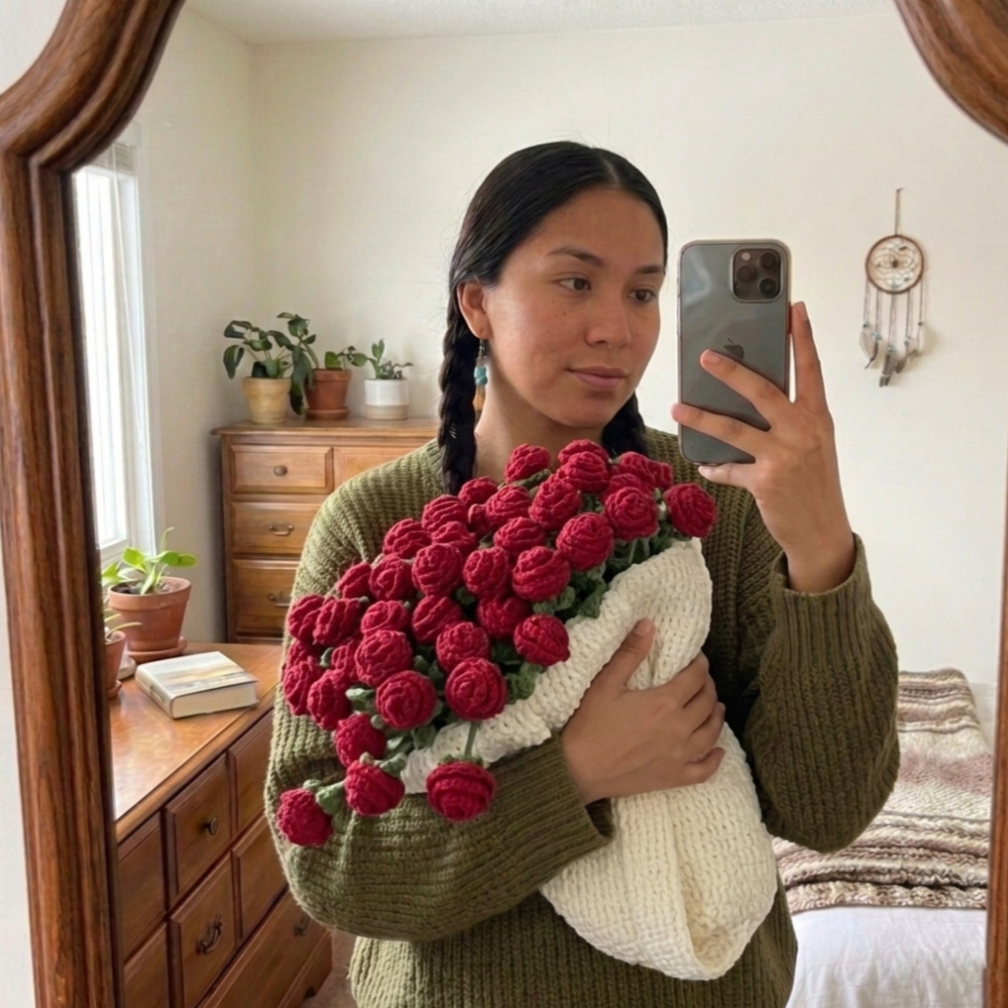 Crochet Flower Bouquet Blanket Mother's Day Gift for Her