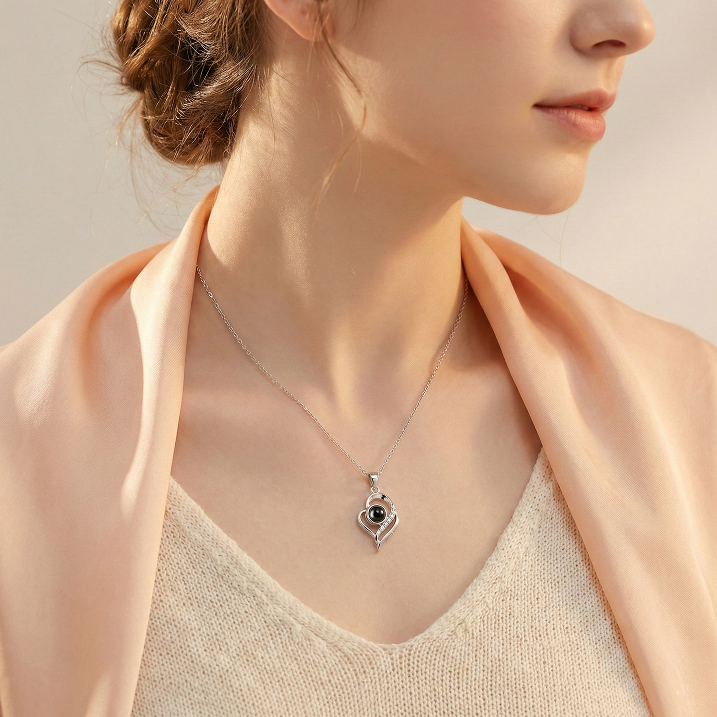 Eternal Rose Jewelry Box with Photo Projection Necklace | Ready-to-Gift