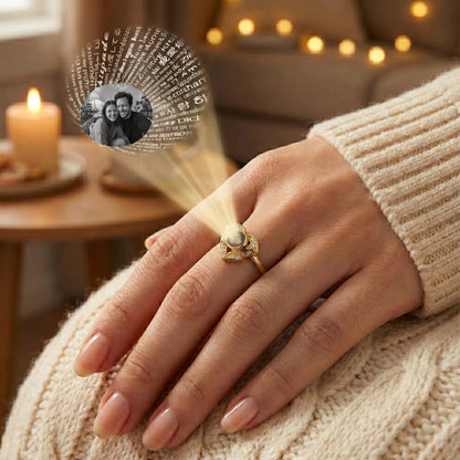 "I Love You" in 100 Languages Projection Ring – Exquisite Angel Wings Design – Romantic Promise & Engagement Gift for Her