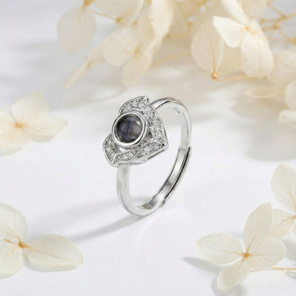 "I Love You" in 100 Languages Projection Ring – Exquisite Angel Wings Design – Romantic Promise & Engagement Gift for Her