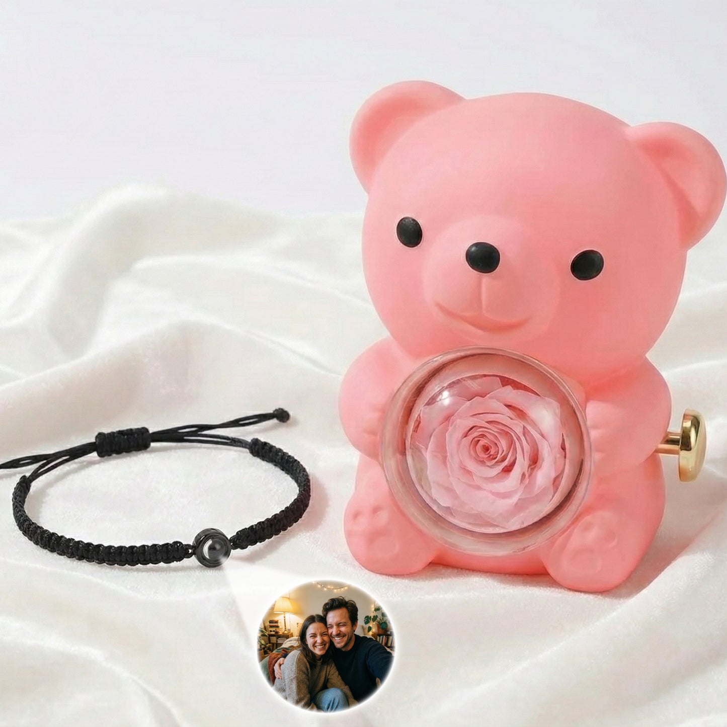 Luxury Rose Bear & Heart Bracelet Gift Set – The Viral "I Love You" Surprise