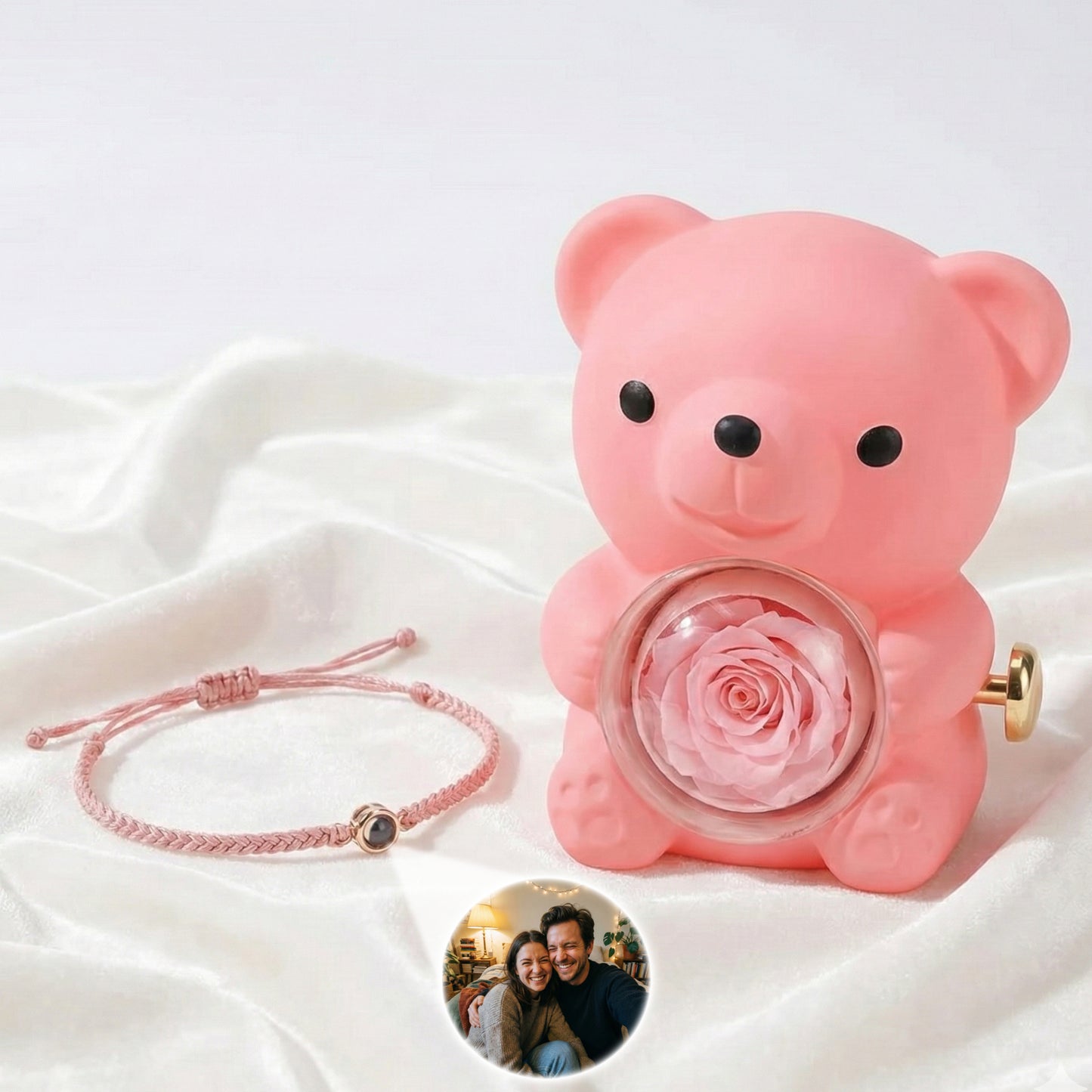 Luxury Rose Bear & Heart Bracelet Gift Set – The Viral "I Love You" Surprise