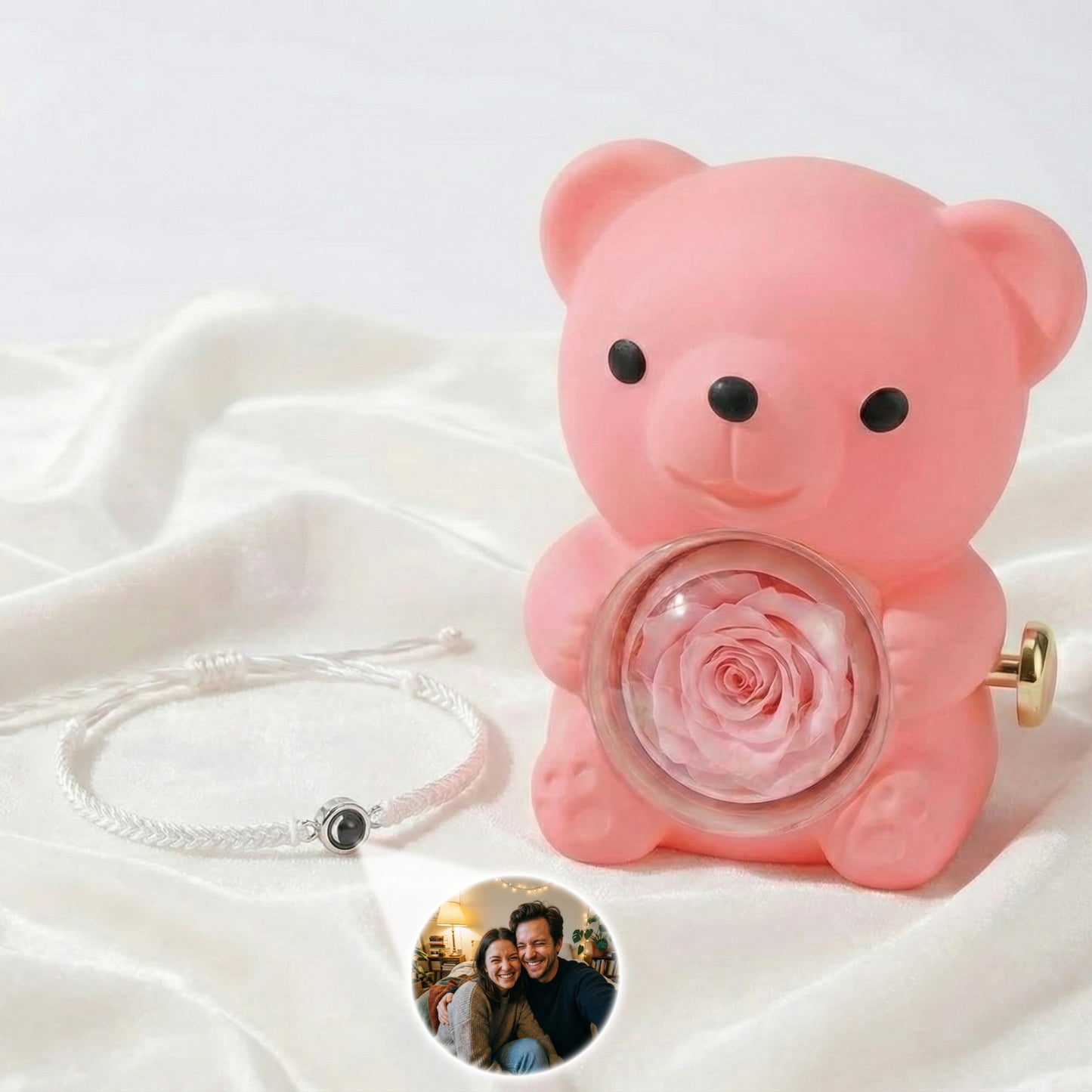 Luxury Rose Bear & Heart Bracelet Gift Set – The Viral "I Love You" Surprise