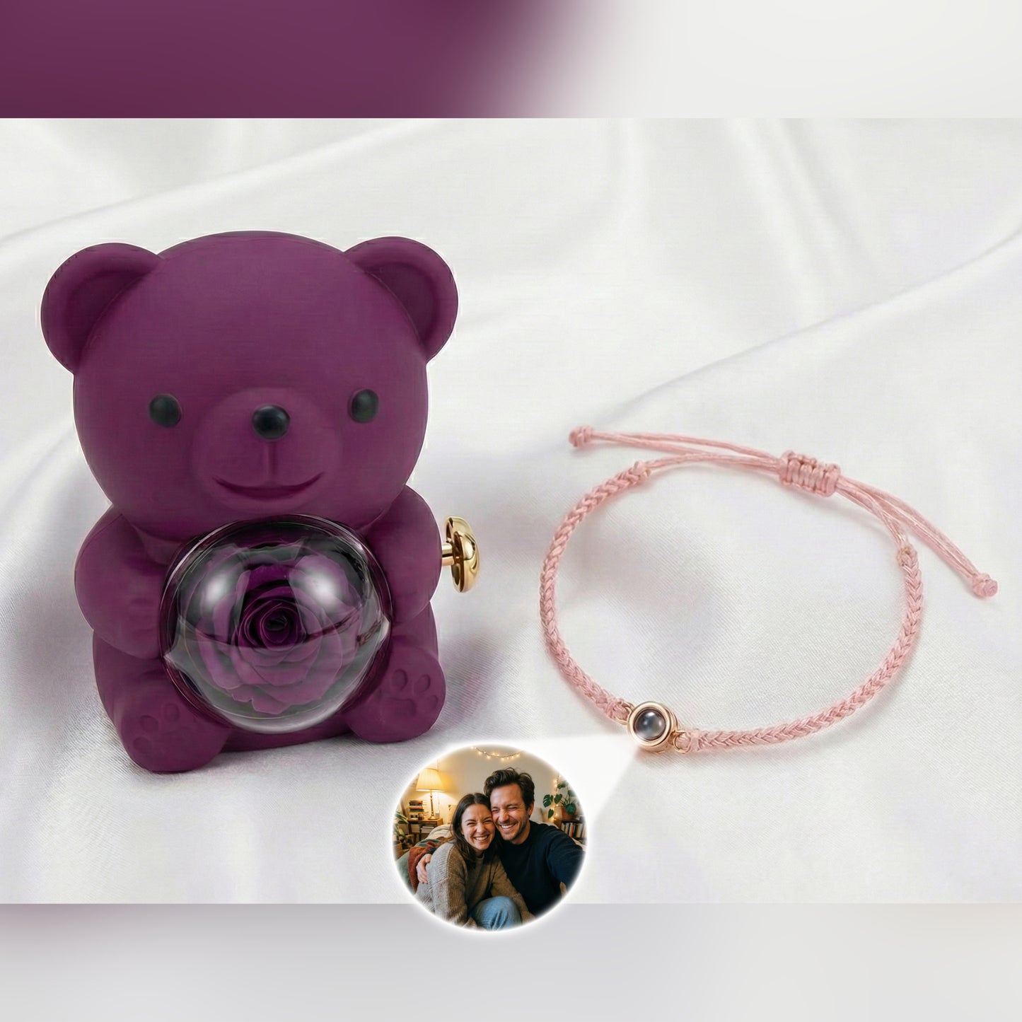 Luxury Rose Bear & Heart Bracelet Gift Set – The Viral "I Love You" Surprise