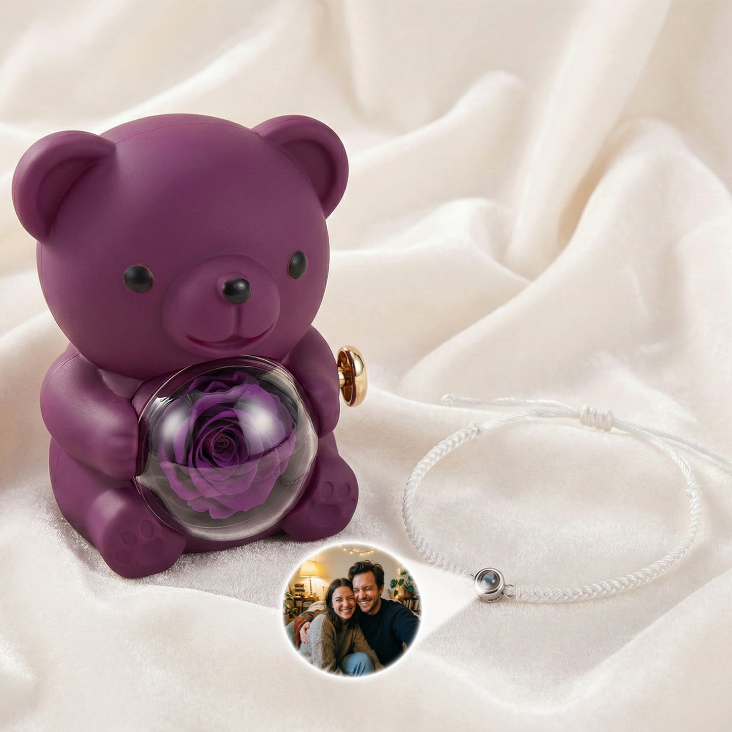 Luxury Rose Bear & Heart Bracelet Gift Set – The Viral "I Love You" Surprise