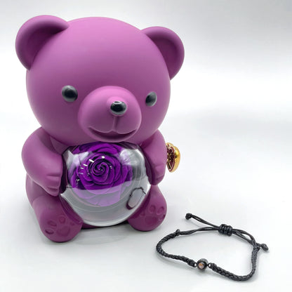 Luxury Rose Bear & Heart Bracelet Gift Set – The Viral "I Love You" Surprise