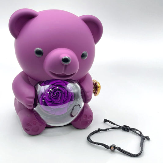 Luxury Rose Bear & Heart Bracelet Gift Set – The Viral "I Love You" Surprise