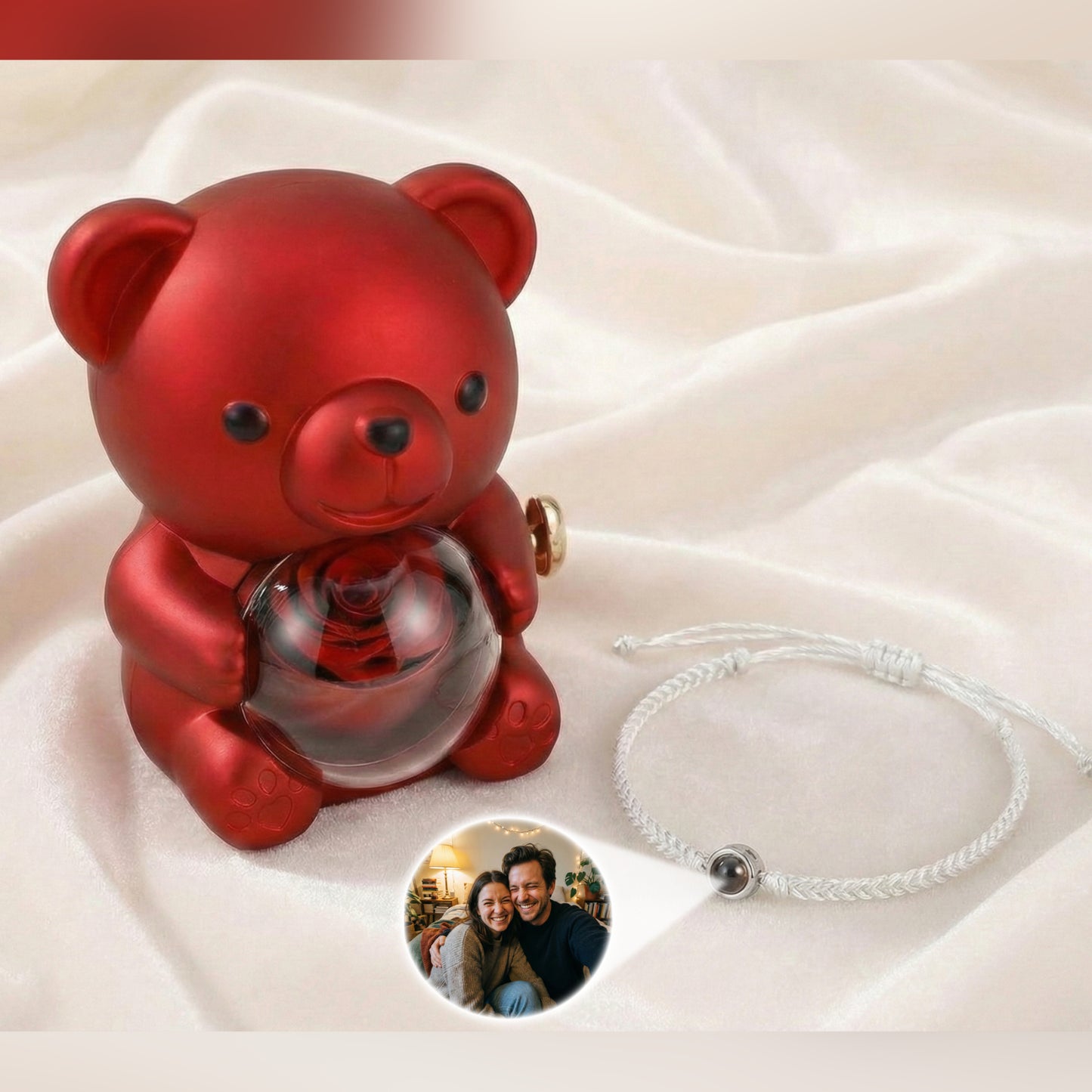 Luxury Rose Bear & Heart Bracelet Gift Set – The Viral "I Love You" Surprise