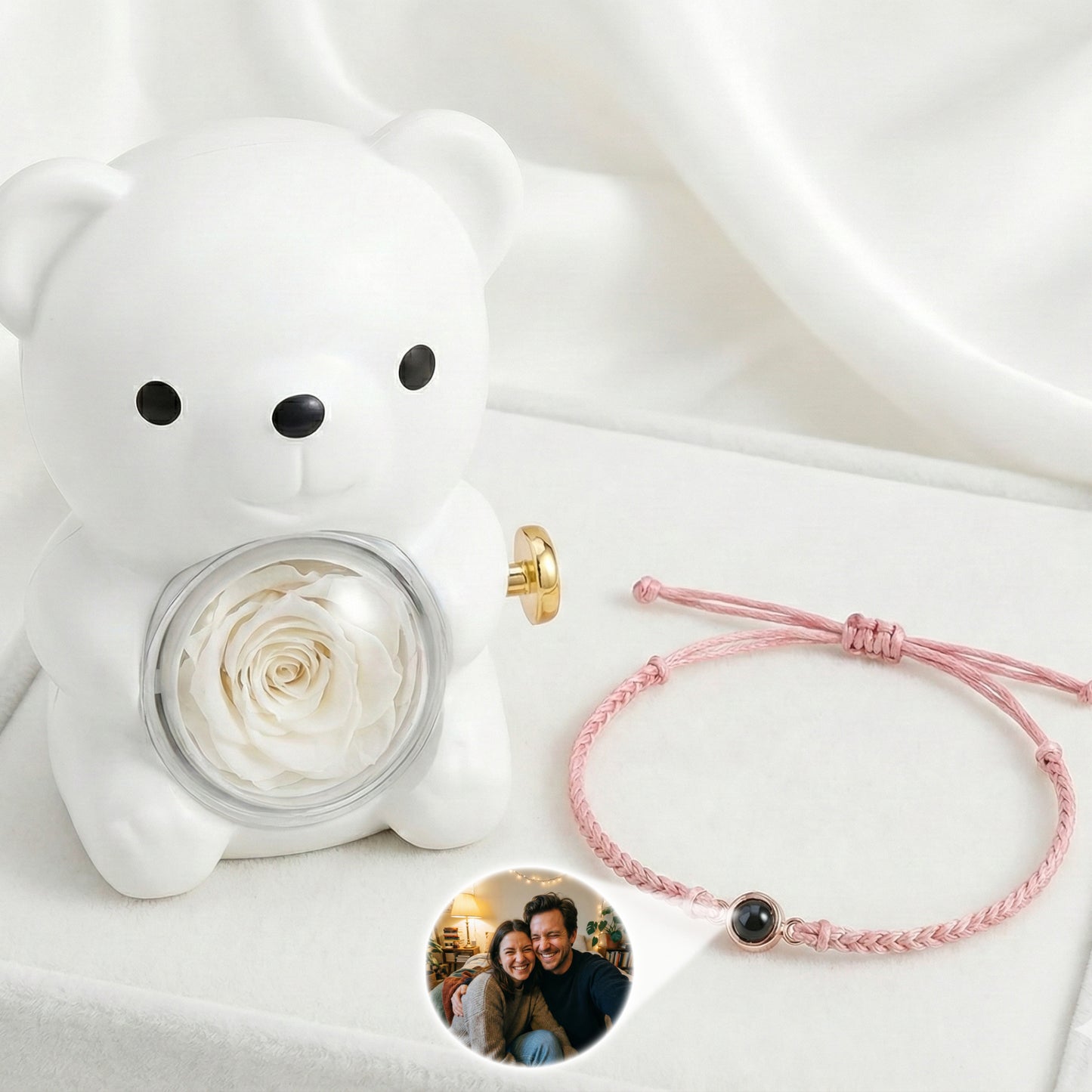 Luxury Rose Bear & Heart Bracelet Gift Set – The Viral "I Love You" Surprise